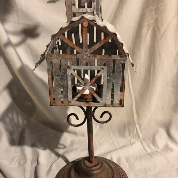 2 foot tall  Rooster Weather Vane candle holder all metal tin - Picture 5 of 11